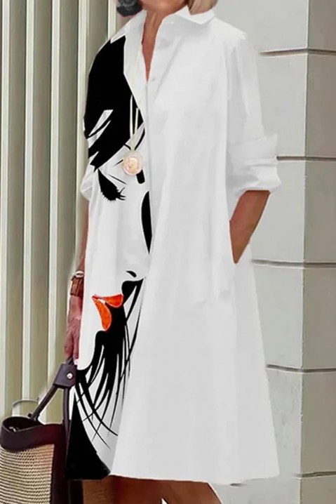 Фустан SENULDA, Боја: бела, IVET.MK - Твојата онлајн продавница