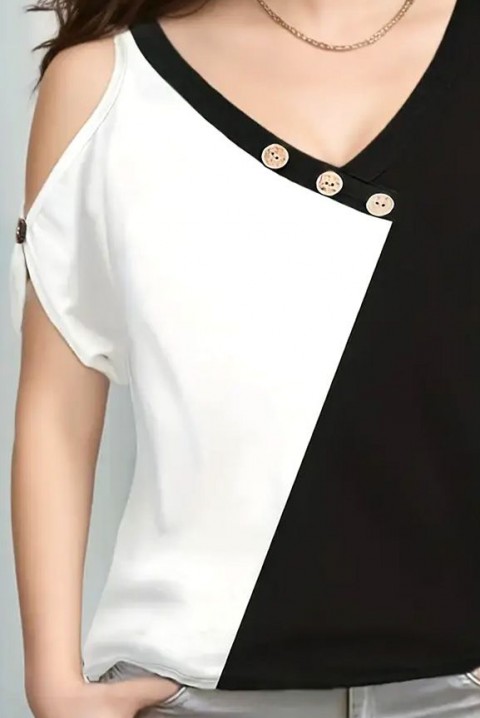 Женска блуза LEFENVA, Боја: црна и бела, IVET.MK - Твојата онлајн продавница