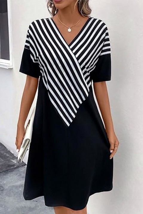 Фустан NELMONFA, Боја: црна и бела, IVET.MK - Твојата онлајн продавница
