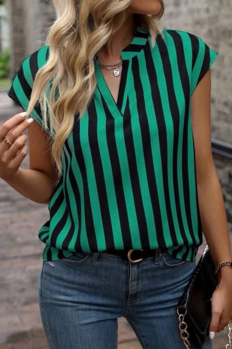 Женска блуза KRESILDA GREEN, Боја: зелена со црна, IVET.MK - Твојата онлајн продавница