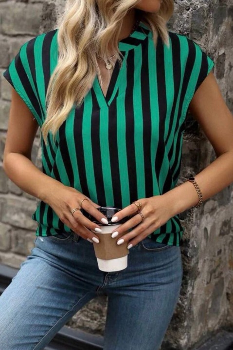 Женска блуза KRESILDA GREEN, Боја: зелена со црна, IVET.MK - Твојата онлајн продавница
