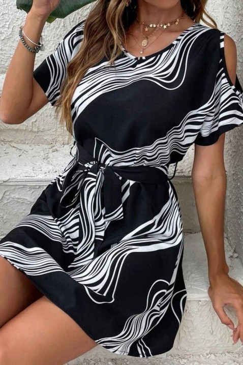 Фустан STEFOILDA, Боја: црна и бела, IVET.MK - Твојата онлајн продавница