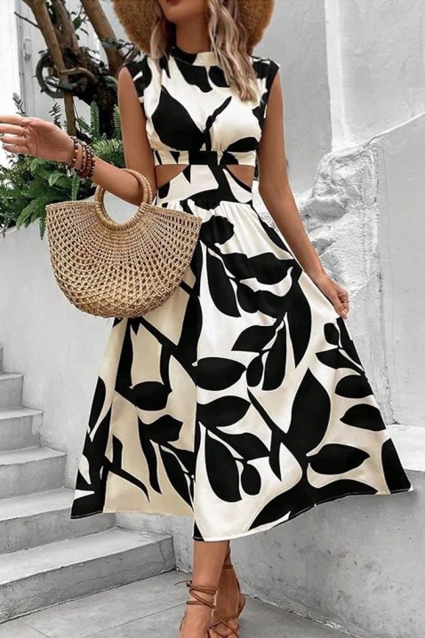 Фустан ZIELMEFA, Боја: црна и екру, IVET.MK - Твојата онлајн продавница