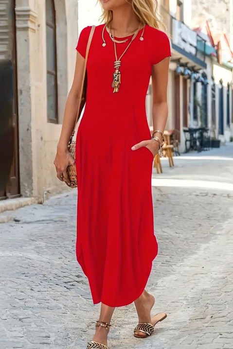 Фустан DELSENA RED, Боја: бордо, IVET.MK - Твојата онлајн продавница