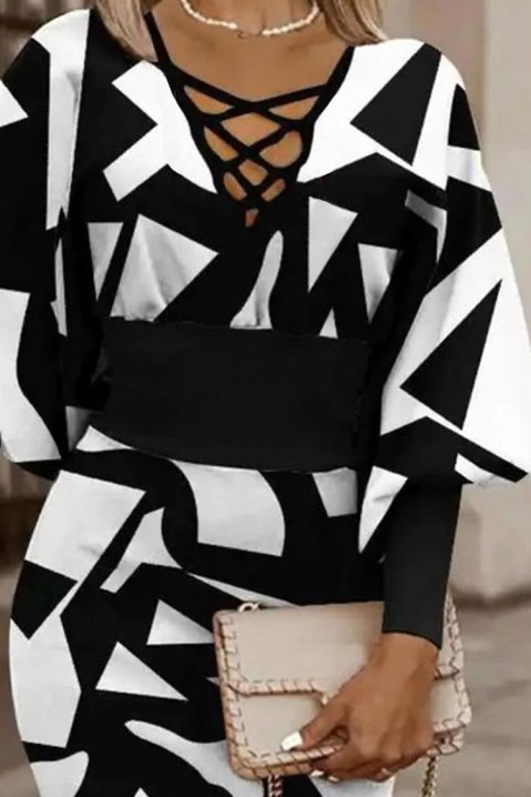 Фустан BENARTA, Боја: црна и бела, IVET.MK - Твојата онлајн продавница