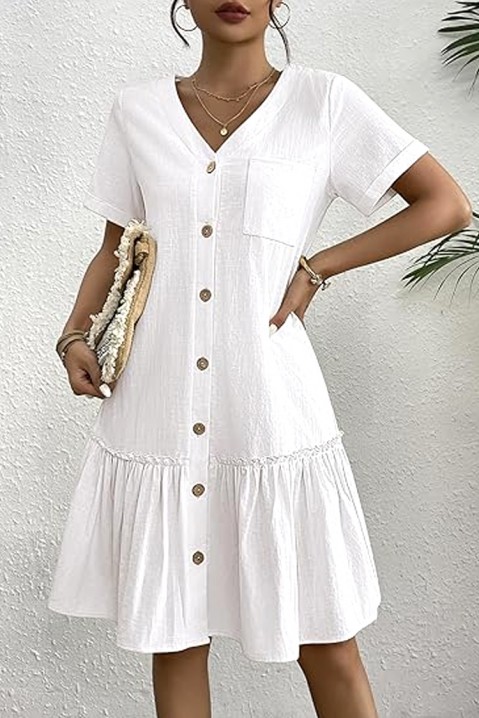 Фустан GARMOLDA WHITE, Боја: бела, IVET.MK - Твојата онлајн продавница