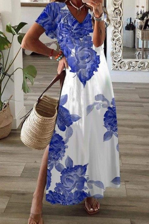 Фустан ERVILMA, Боја: темносина со бела, IVET.MK - Твојата онлајн продавница