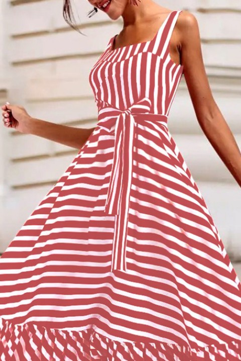 Фустан BEDOLSA, Боја: бела со црвена, IVET.MK - Твојата онлајн продавница