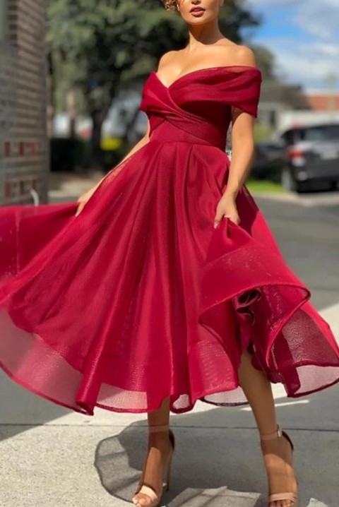Фустан PIOLFENA RED, Боја: црвена, IVET.MK - Твојата онлајн продавница