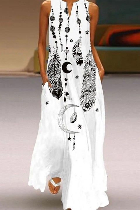 Фустан SIMANTA, Боја: црна и бела, IVET.MK - Твојата онлајн продавница