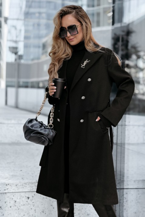 Капут MEODILA BLACK, Боја: црна, IVET.MK - Твојата онлајн продавница