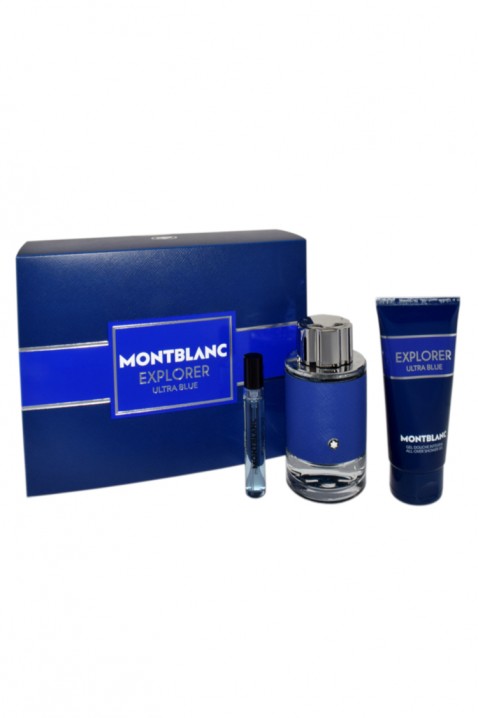 Машки комплет Mont Blanc Explorer Ultra Blue EDP 100 ml + Travel Spray 7,5 ml + Shower Gel 100 mlIVET.MK - Твојата онлајн продавница