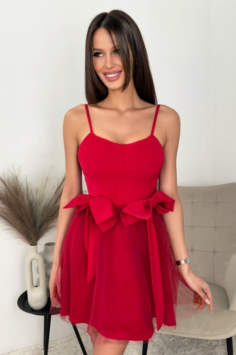Фустан GORLEFA RED, Боја: црвена, IVET.MK - Твојата онлајн продавница