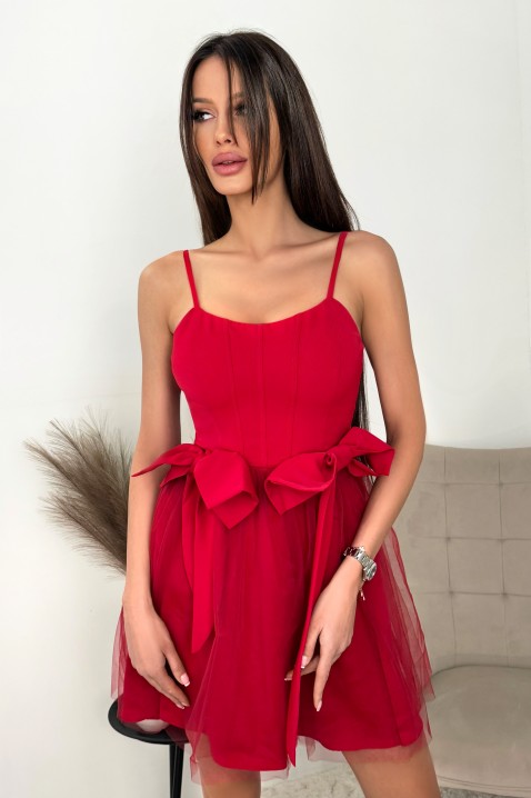Фустан GORLEFA RED, Боја: црвена, IVET.MK - Твојата онлајн продавница