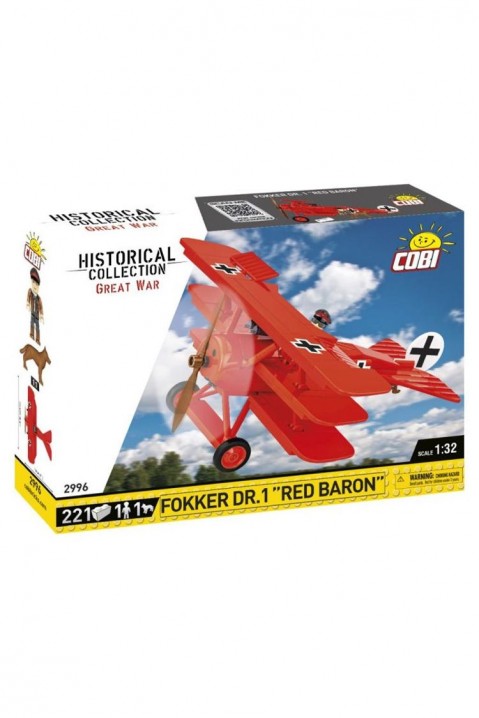 Конструктор COBI авион Fokker Dr.1 Red Baron - 221 деловиIVET.MK - Твојата онлајн продавница