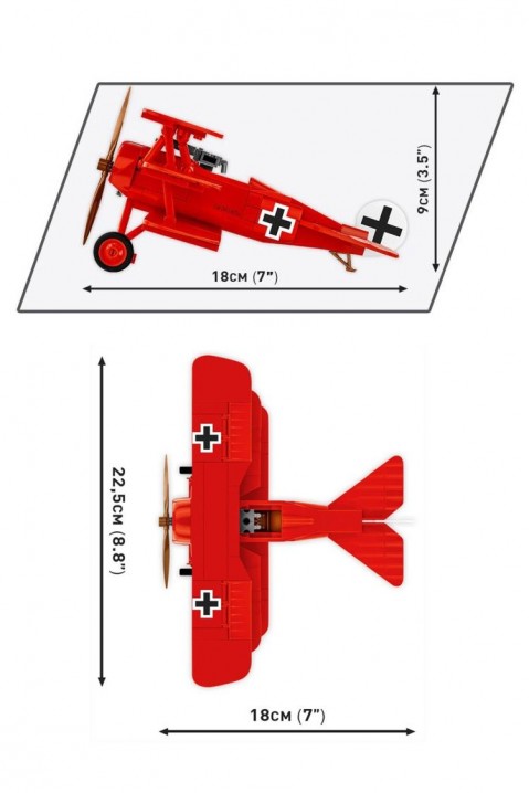 Конструктор COBI авион Fokker Dr.1 Red Baron - 221 деловиIVET.MK - Твојата онлајн продавница