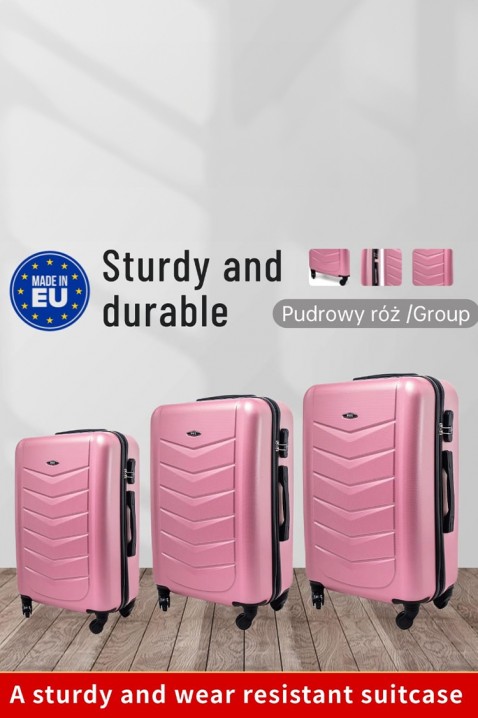 Комплет од 3 куфери MORTIGO PINK, Боја: розова, IVET.MK - Твојата онлајн продавница