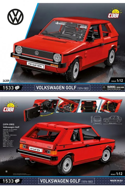 Конструктор Cobi автомобил Volkswagen Golf - 1533 парчињаIVET.MK - Твојата онлајн продавница