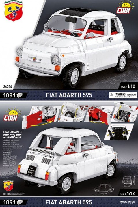 Конструктор Cobi автомобил Fiat Abarth 595 - 1091 парчињаIVET.MK - Твојата онлајн продавница
