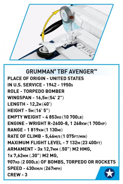 Конструктор Cobi авион Grumman TBF Avenger - делови 392IVET.MK - Твојата онлајн продавница