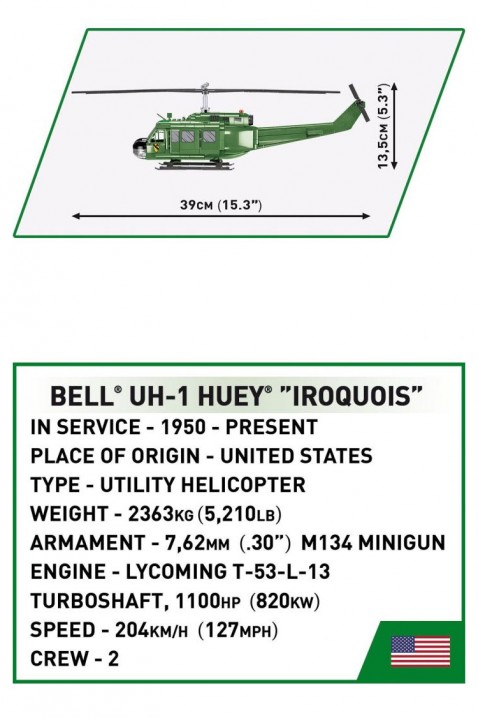 Конструктор Коби авион Bell UH-1 Huey Iroquois - 656 парчињаIVET.MK - Твојата онлајн продавница
