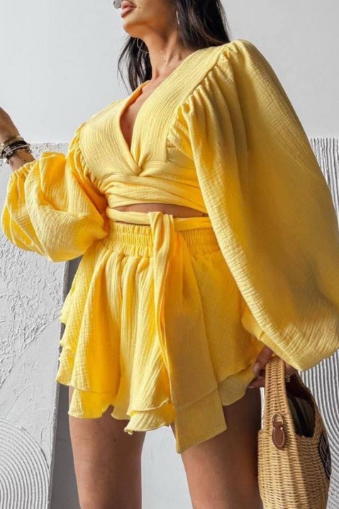 Комплет SIANNA YELLOW, Боја: жолта, IVET.MK - Твојата онлајн продавница
