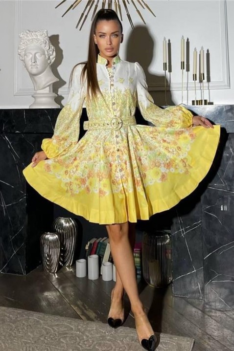 Фустан LOMELXA YELLOW, Боја: жолта, IVET.MK - Твојата онлајн продавница