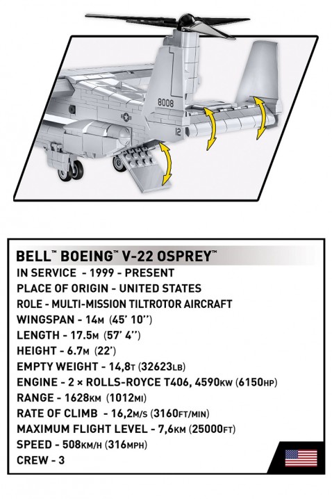 Конструктор Cobi хибрид Bell Boeing V-22 - 1090 парчињаIVET.MK - Твојата онлајн продавница